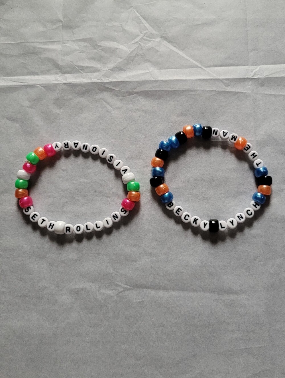 WWE Seth Rollins and Becky Lynch Bead Bracelets Set of 2